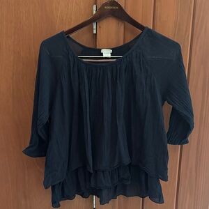 NATURAL LIFE Black Layered Blouse